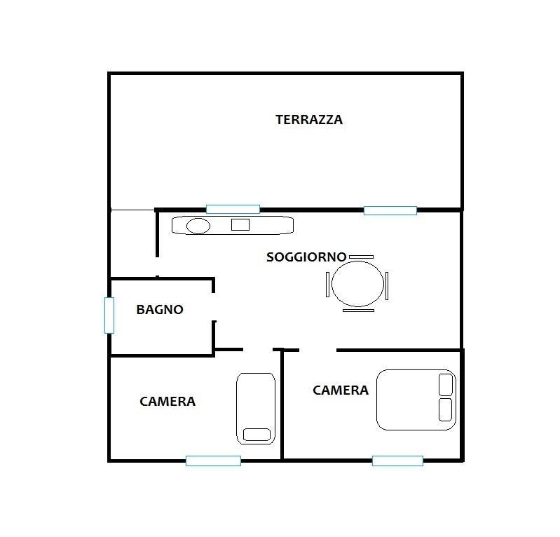 Appartamento trilocale 60mq
